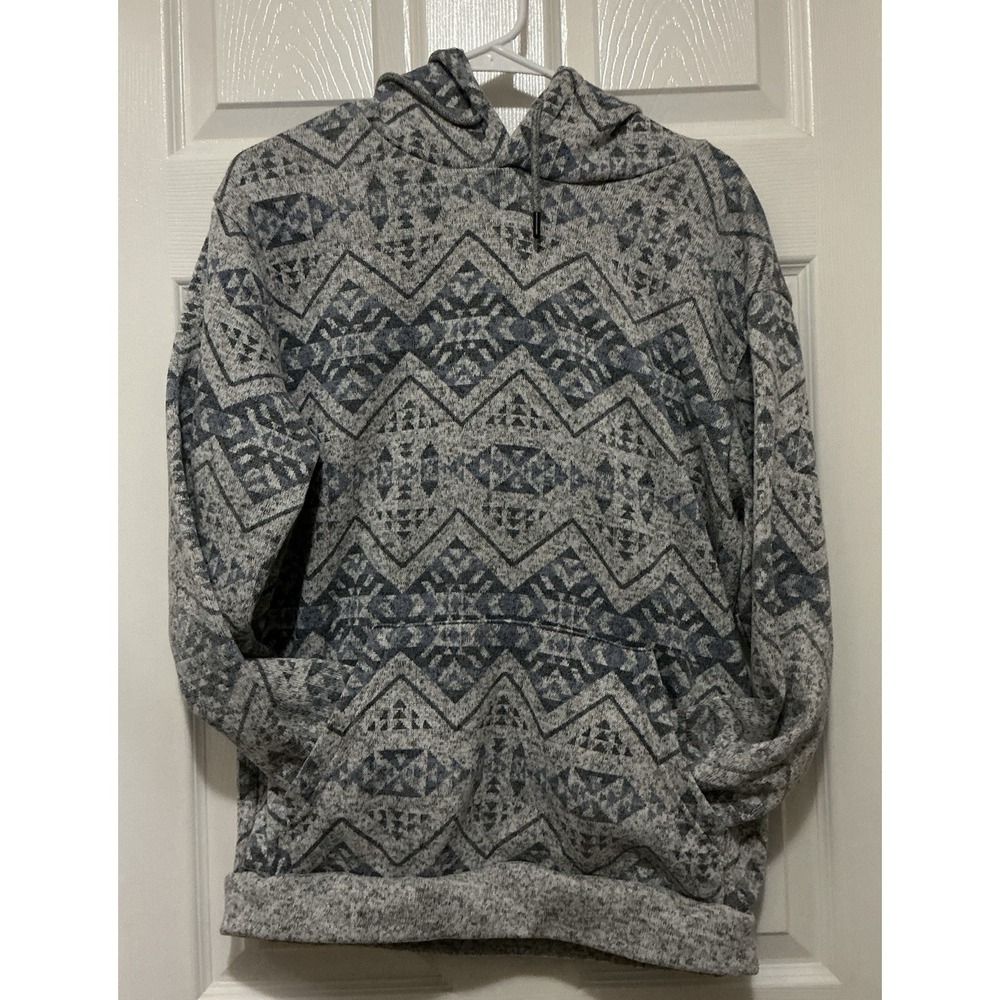 Original Deluxe Supply Hoodie M Aztec Unisex Blues Grays Knit‎